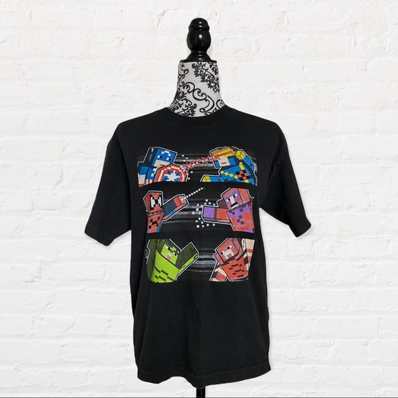 MARVEL X MINECRAFT | OFFICIALLY LICENSED GRAPHIC T-SHIRT - Picture 1 of 3